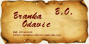 Branka Odavić vizit kartica